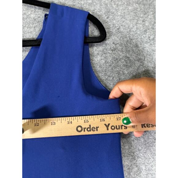 BCBG Maxazria Dress Women XXS Royal Blue Chiffon Sleeveless High Low Vacation - Picture 4 of 7